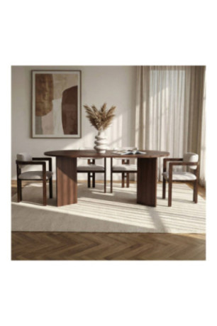 Ensemble table et chaises de salle à manger (5 pièces) - Milano Noyer foncé Noyer blanc