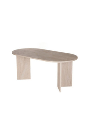Ensemble table et chaises de salle à manger (5 pièces) - Travertin brun noyer