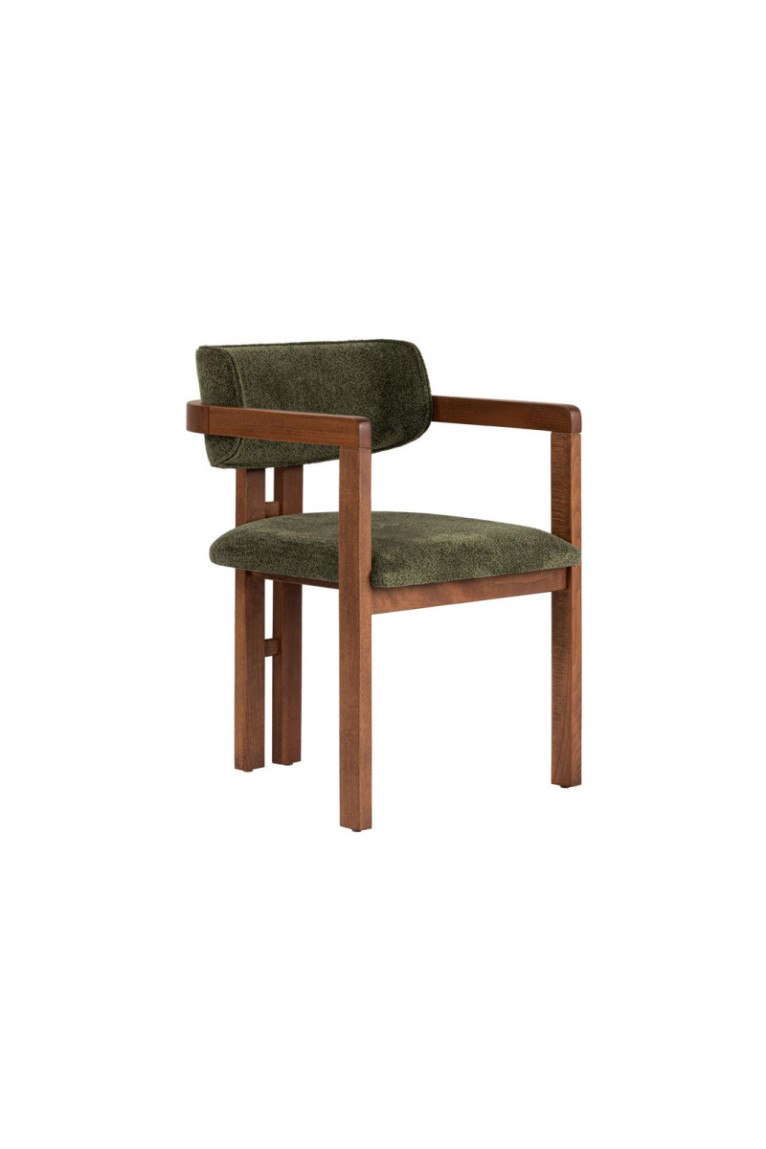 Ensemble table et chaises de salle à manger (5 pièces) - Travertin vert noyer
