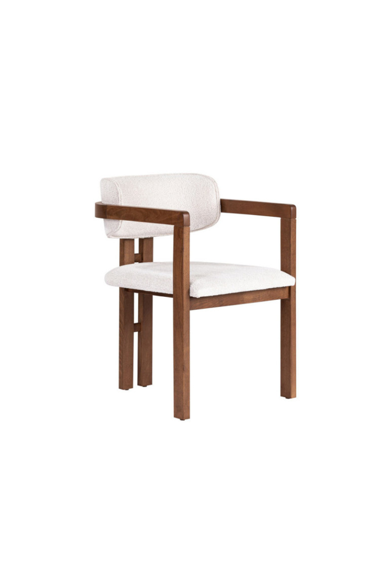 Ensemble table et chaises de salle à manger (5 pièces) - Travertin Noyer Blanc