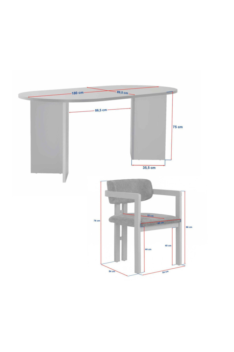 Ensemble table et chaises de salle à manger (5 pièces) - Travertin Noyer Blanc