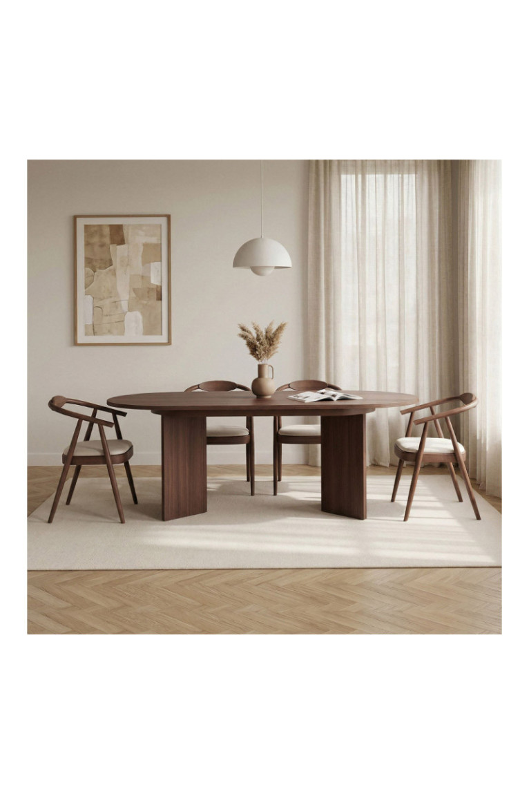Table à manger extensible - Noyer de Milan