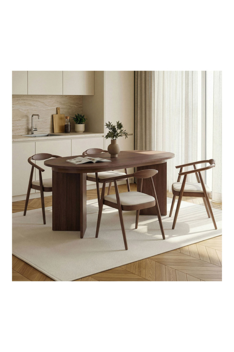 Table à manger extensible - Noyer de Milan