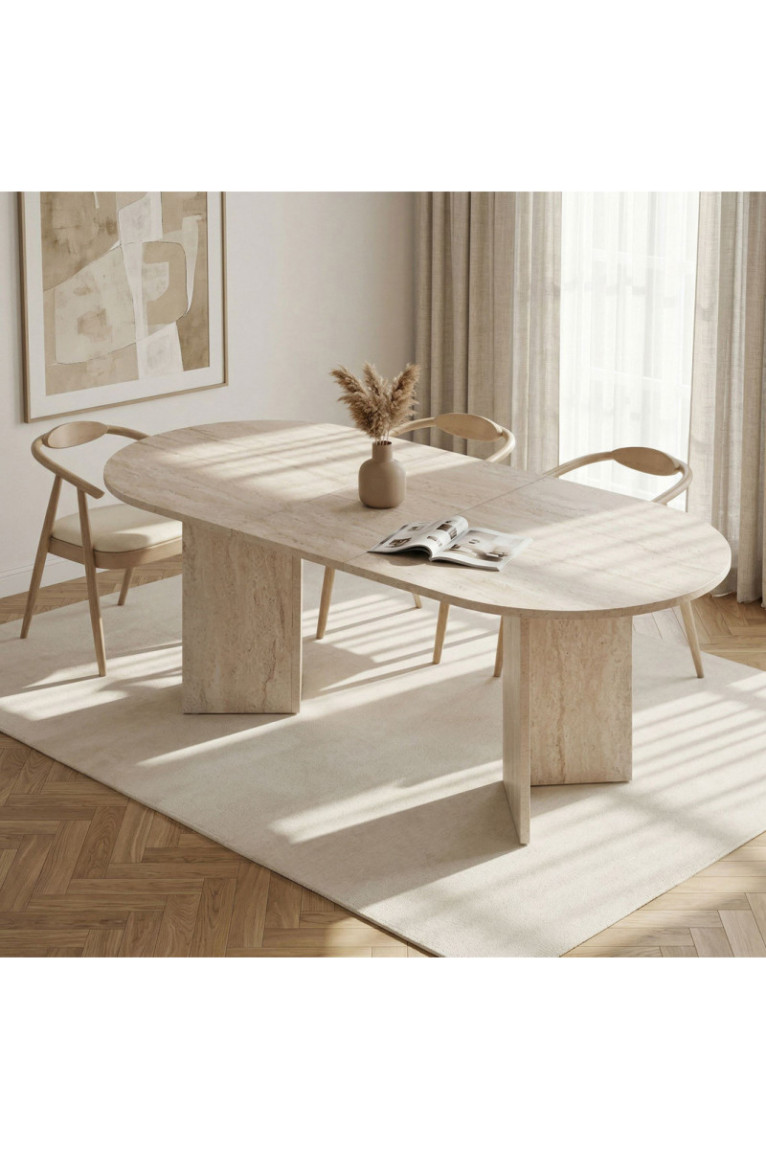 Table à manger extensible - Travertin