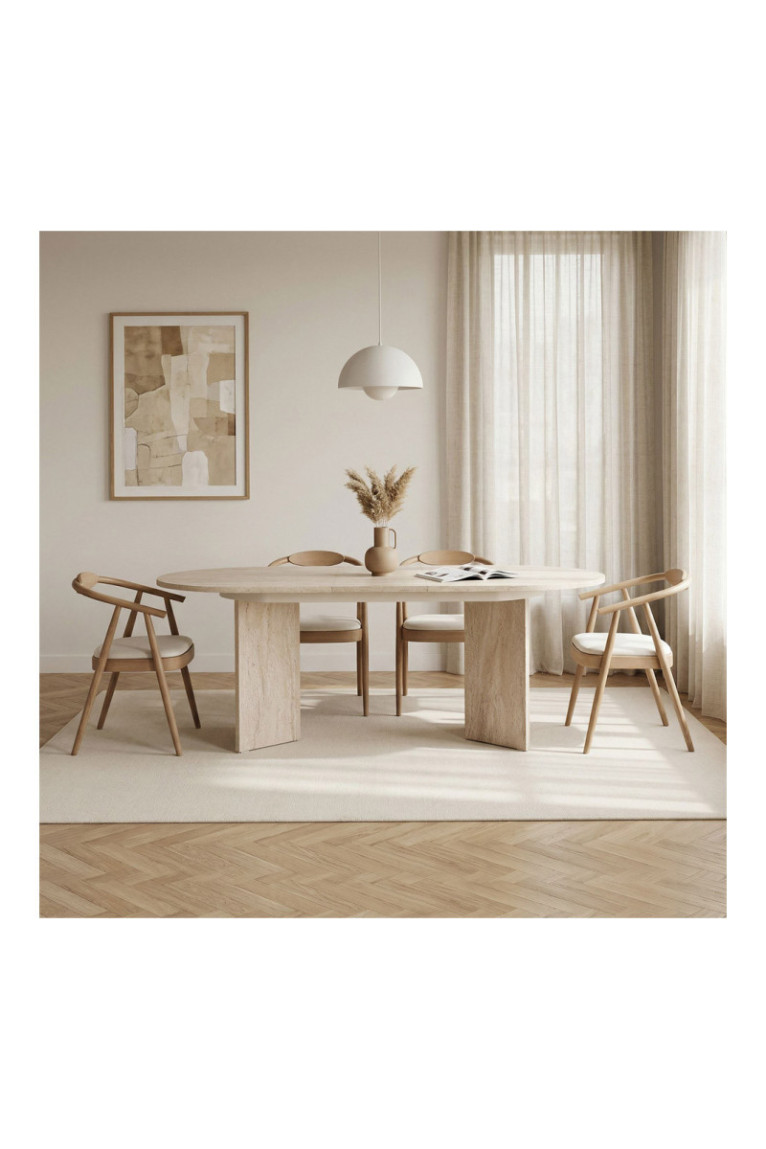 Table à manger extensible - Travertin
