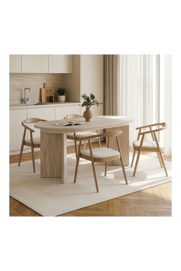 Table à manger extensible - Travertin