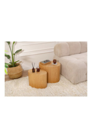 Ensemble de tables d'appoint - Chêne