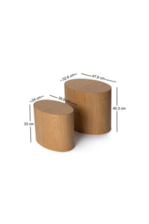 Ensemble de tables d'appoint - Chêne