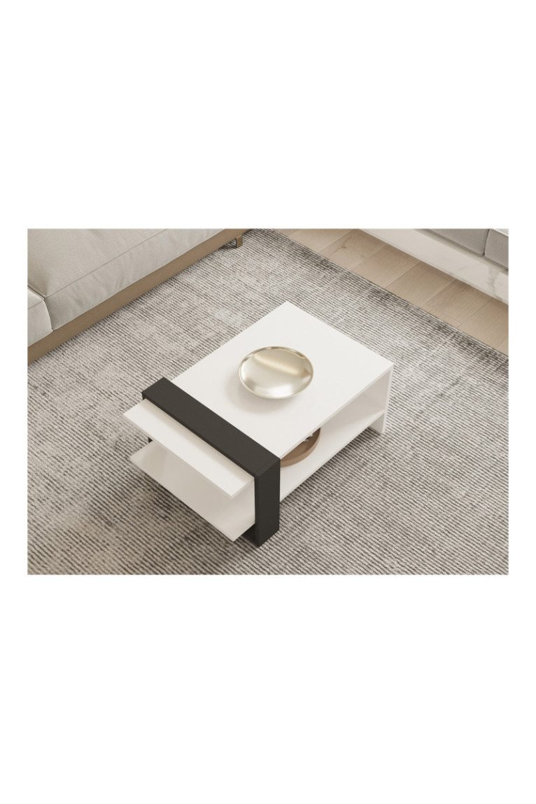 Table basse - Blanc anthracite