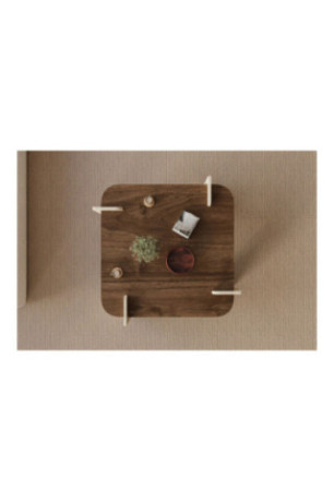 Table basse - Travertin de noyer