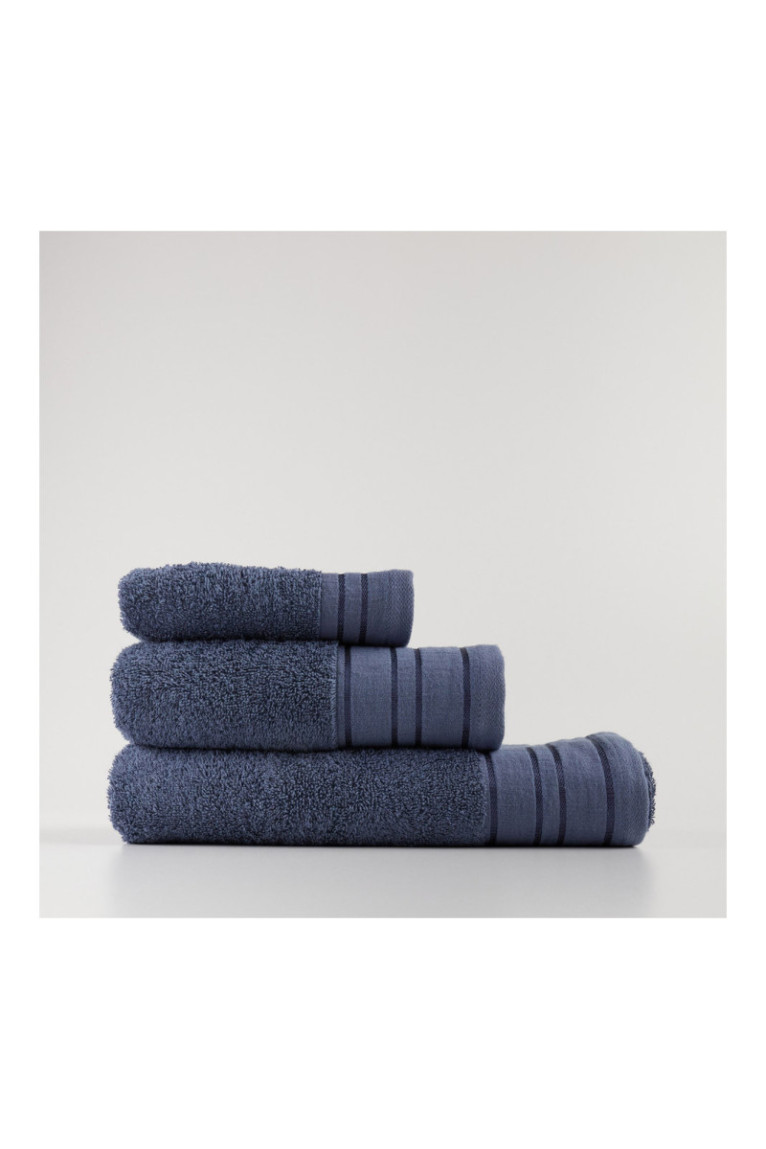 Serviette de bain Mauricio Bleu foncé 50 x 90 cm