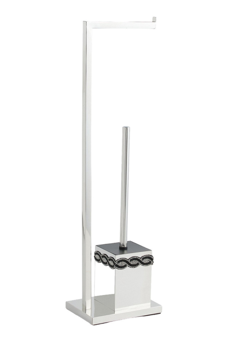 Porte-brosse WC Simply New Argent Foncé 38.5x30.5x68 cm