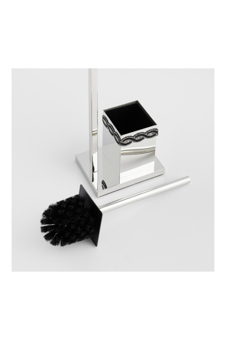 Porte-brosse WC Simply New Argent Foncé 38.5x30.5x68 cm
