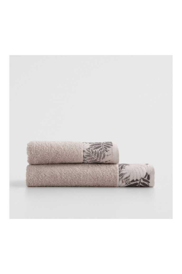 Serviette de toilette décorative Makrino Gris clair 50 x 90 cm