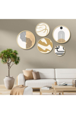 Tableau décoratif encadré en MDF (5 pièces) - Multicolore