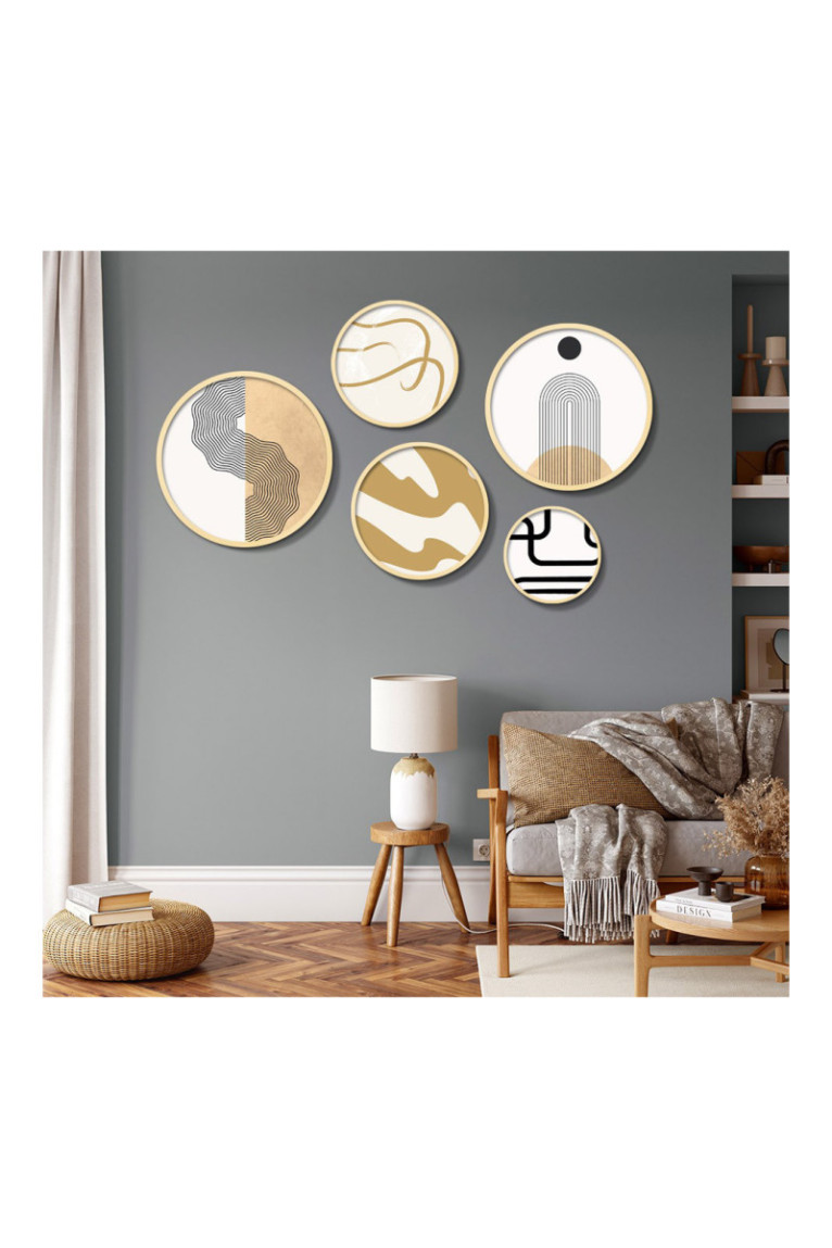 Tableau décoratif encadré en MDF (5 pièces) - Multicolore