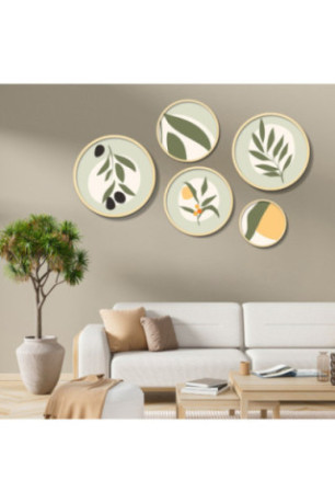 Tableau décoratif encadré en MDF (5 pièces) - Multicolore