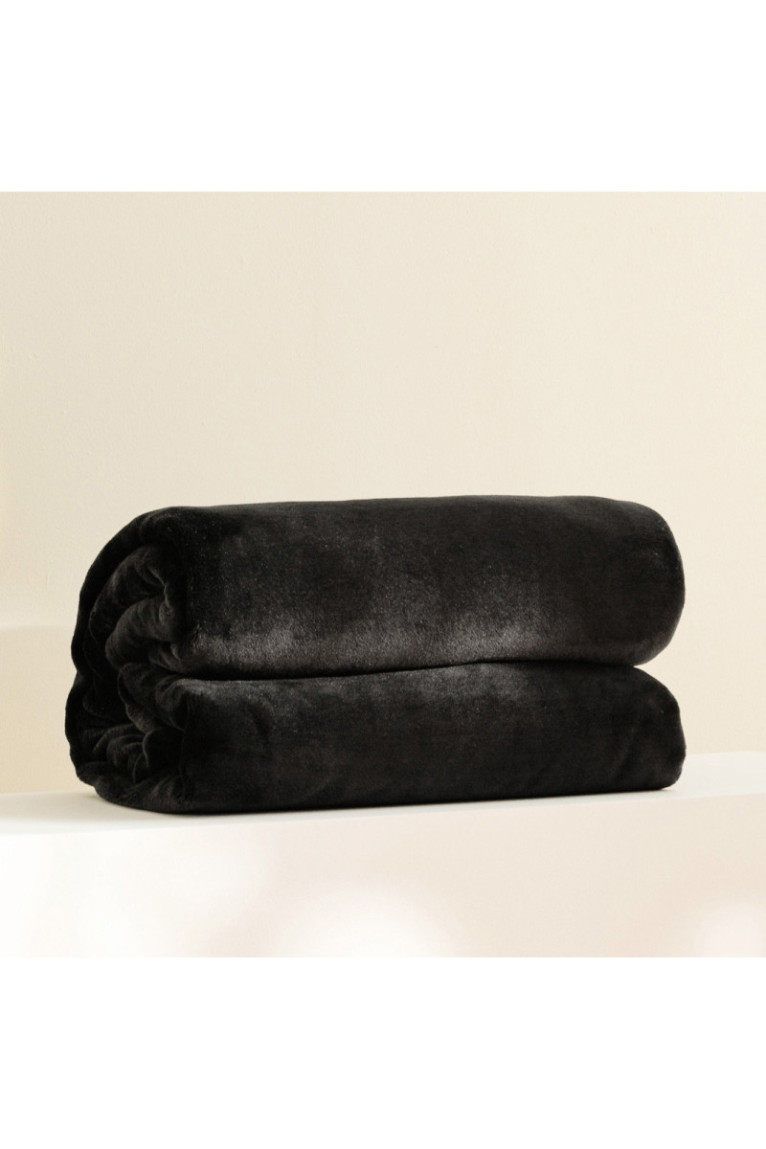 Plaid Floss Solid Noir - 220x200cm