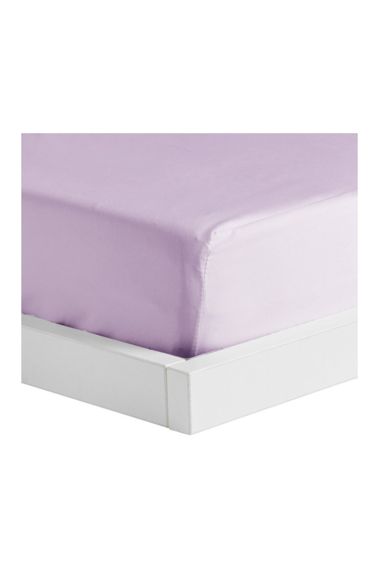 Drap-housse Micros Violet clair - 200x220x25cm