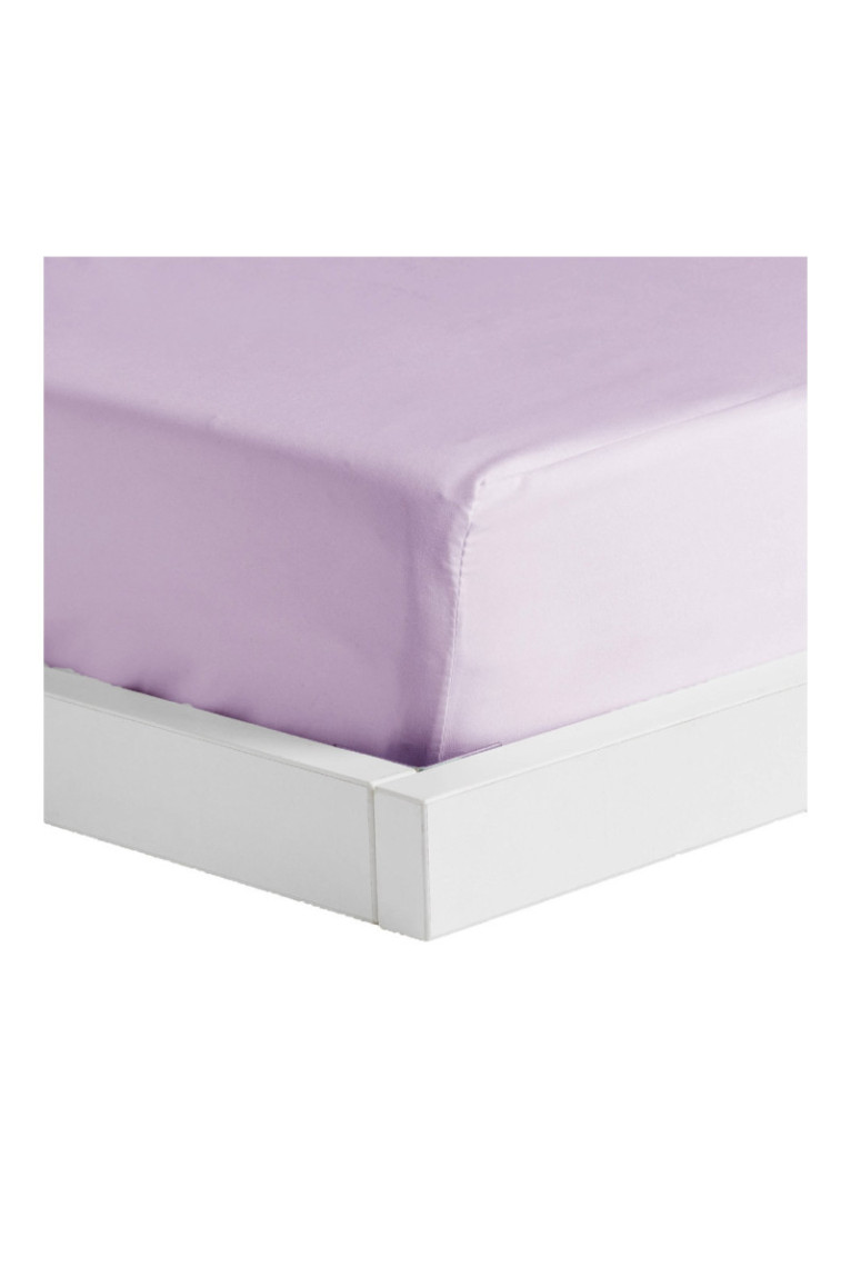 Drap-housse Micros Violet clair - 200x220x25cm