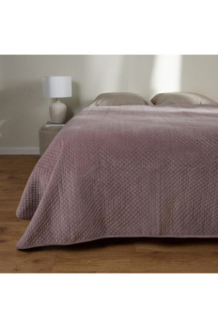 Dessus de lit Plums Solid Rose clair - 200x220cm