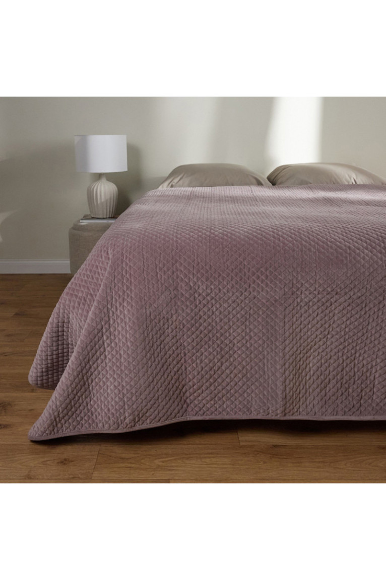 Dessus de lit Plums Solid Rose clair - 200x220cm