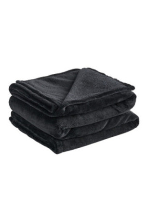 Couverture polaire Abila Jacquard Noir - 150x200cm
