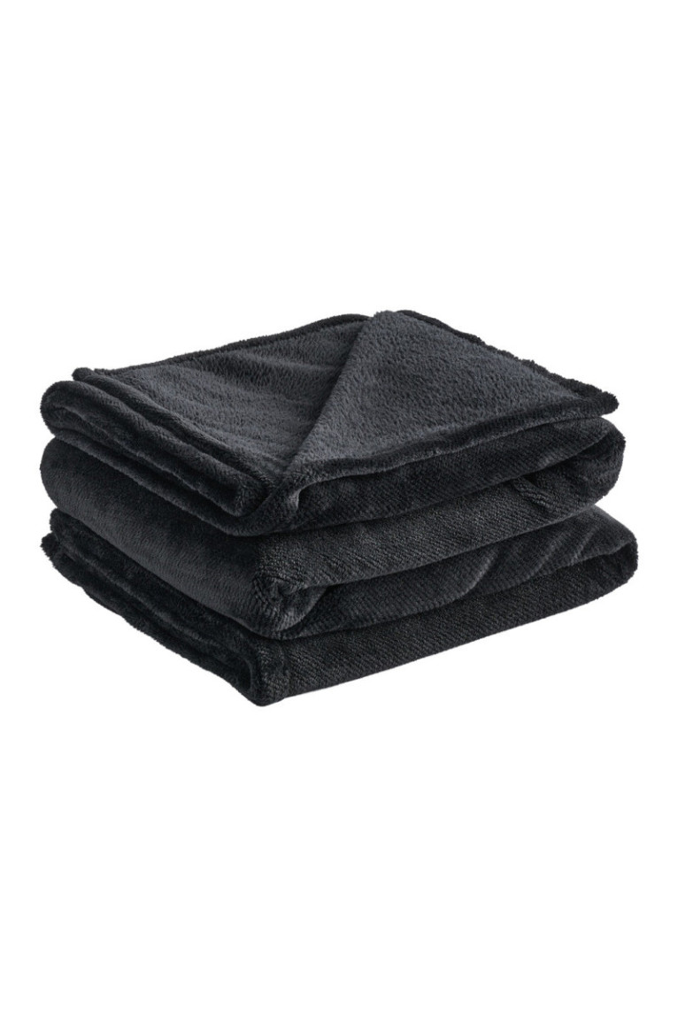 Couverture polaire Abila Jacquard Noir - 150x200cm