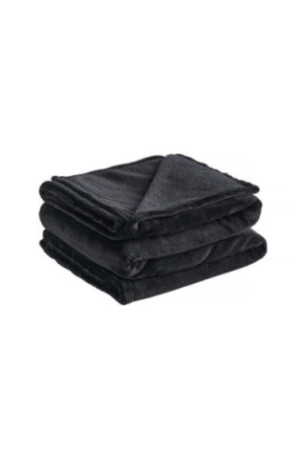 Couverture polaire Abila Jacquard Noir - 150x200cm