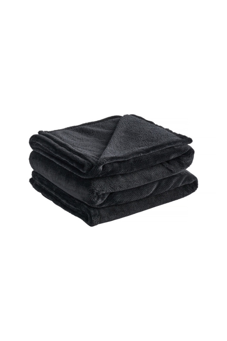 Couverture polaire Abila Jacquard Noir - 150x200cm