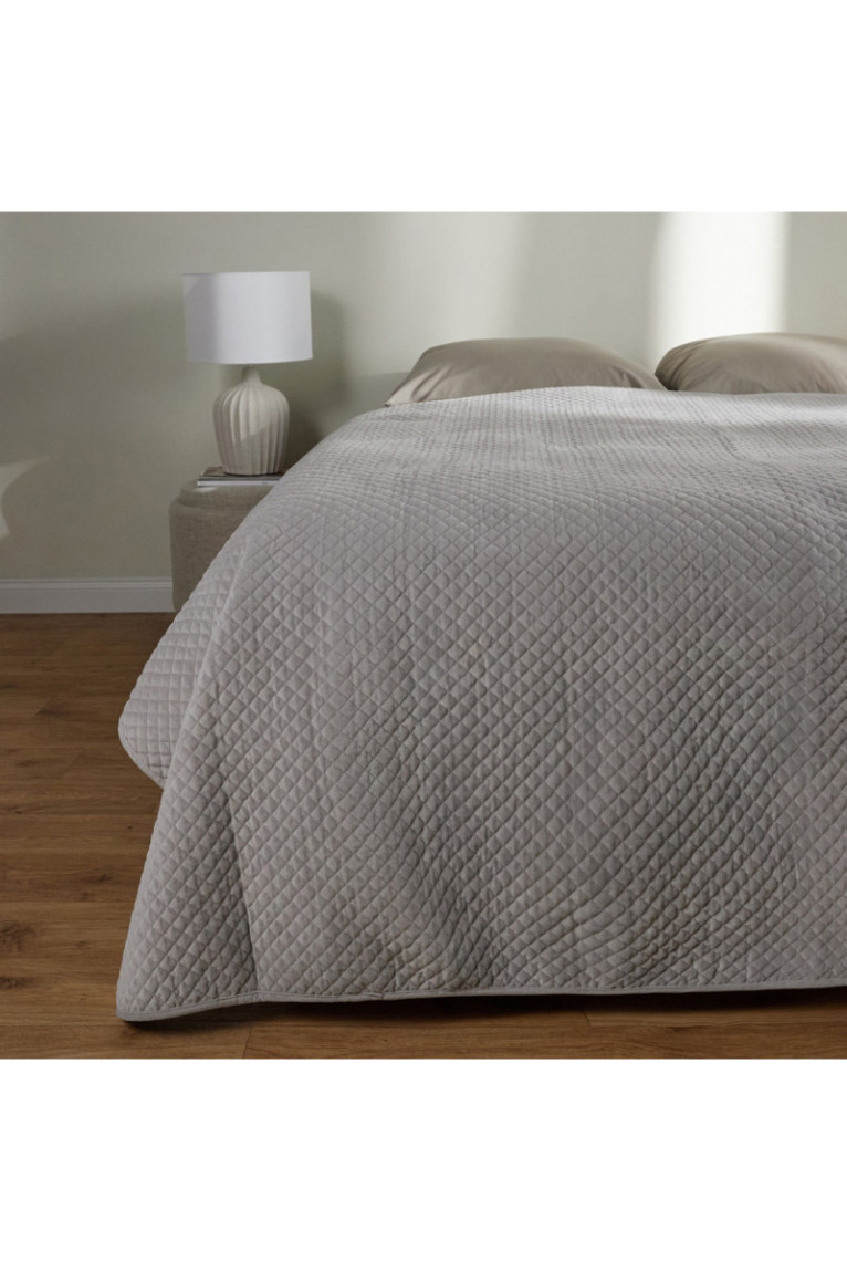 Couvre-lit Plums Solid Gris clair - 200x220cm