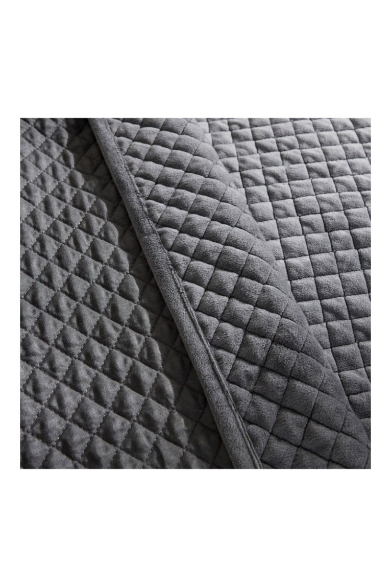 Dessus de lit Plums Solid Gris foncé - 200x220cm