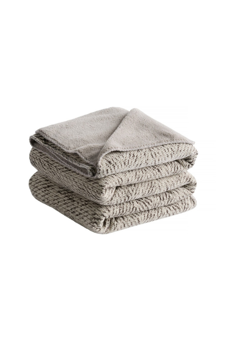 Plaid Oseo Jacquard Solid Gris clair - 180x220cm