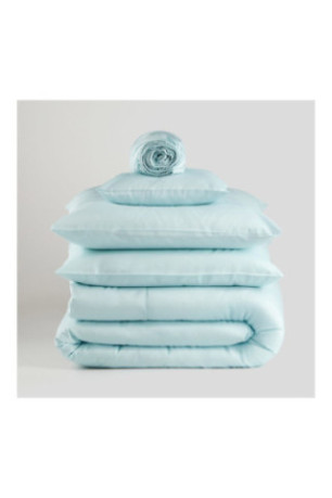 Drap-housse Satinette Turquoise clair - 180x200x25cm