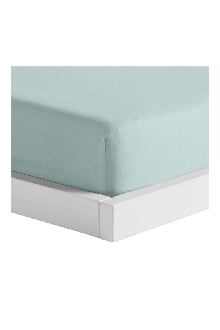 Drap-housse Satinette Turquoise clair - 180x200x25cm