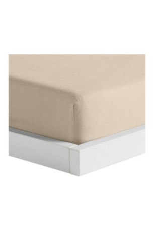 Drap-housse Satinette Beige clair - 180x200x25cm