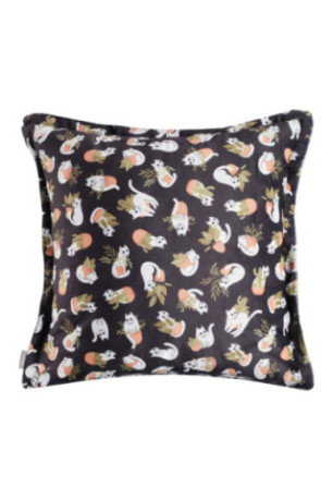 Housse de coussin décorative Purrpot Noire - 45x45cm