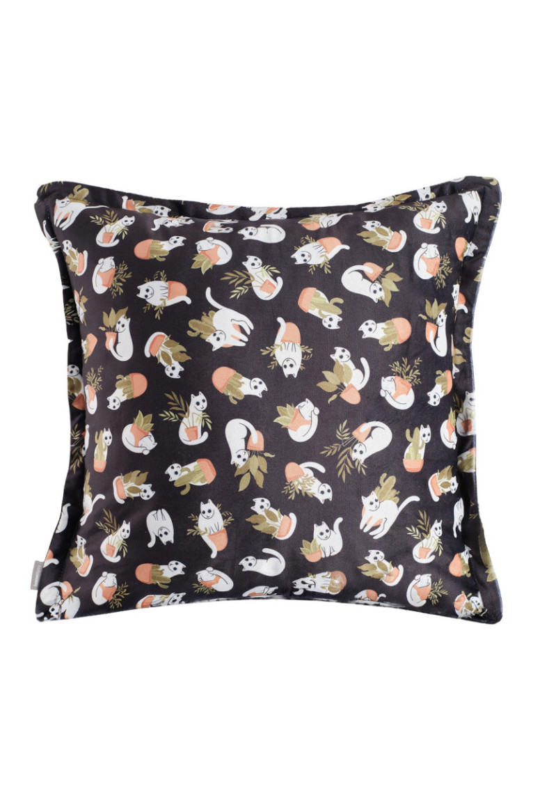 Housse de coussin décorative Purrpot Noire - 45x45cm