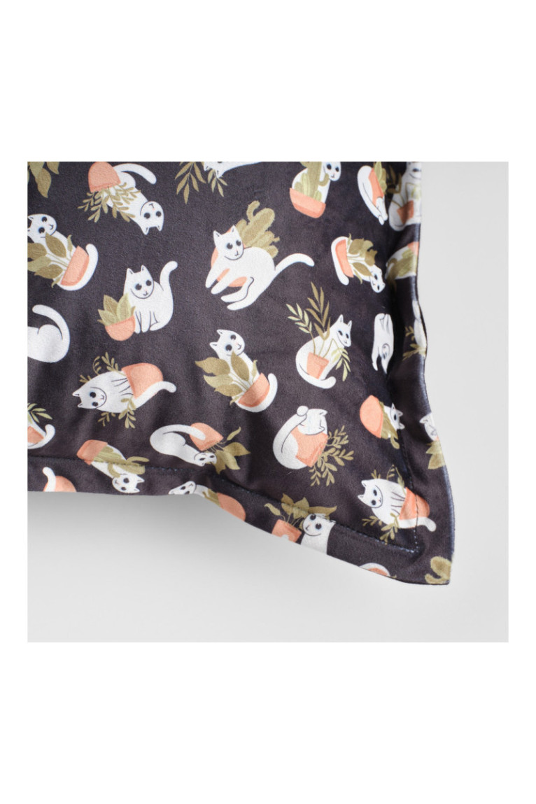 Housse de coussin décorative Purrpot Noire - 45x45cm