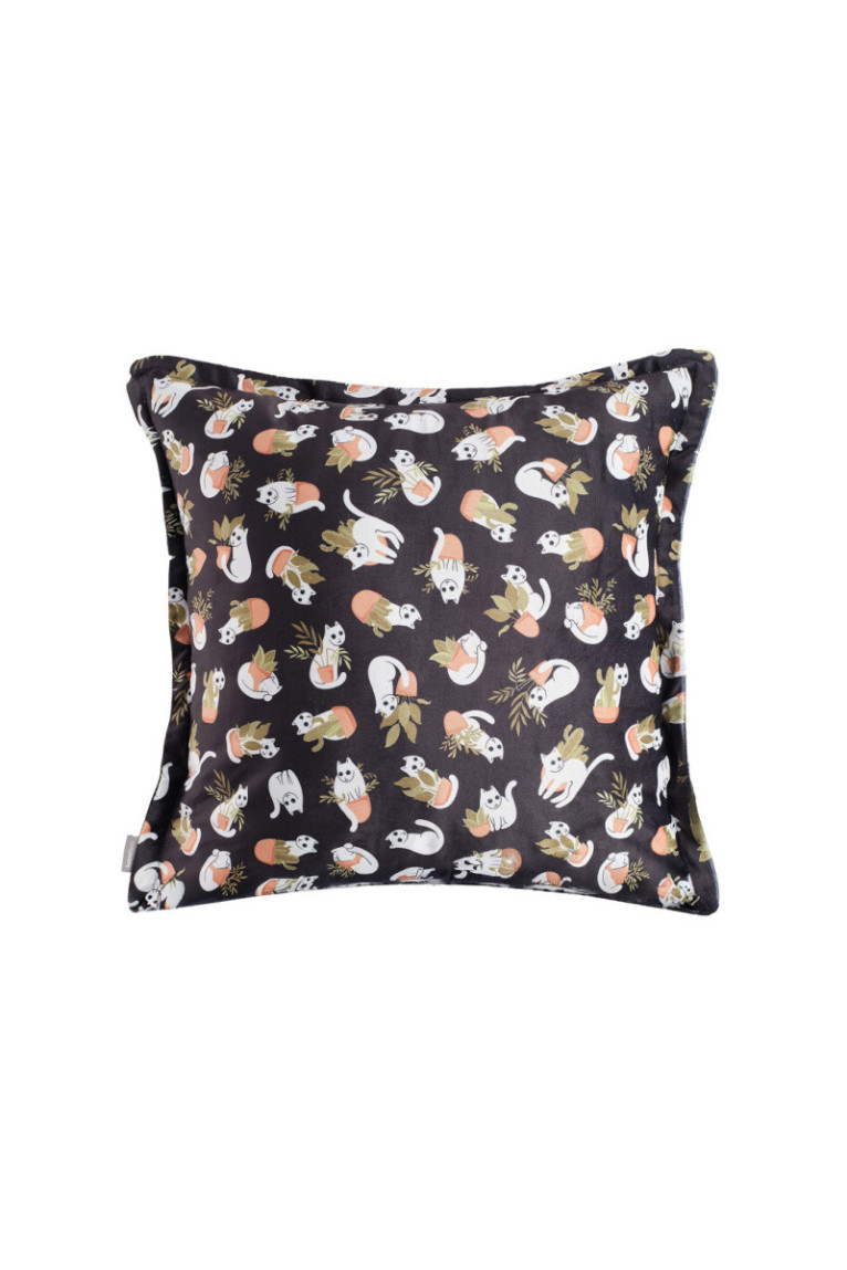 Housse de coussin décorative Purrpot Noire - 45x45cm
