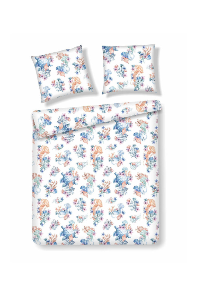Parure de lit Coralia Bleu clair - 160x200cm
