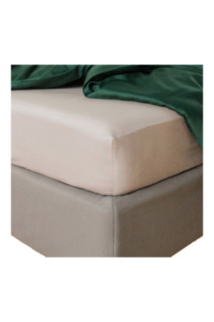 Drap-housse Satinette Beige - 140x200x25cm