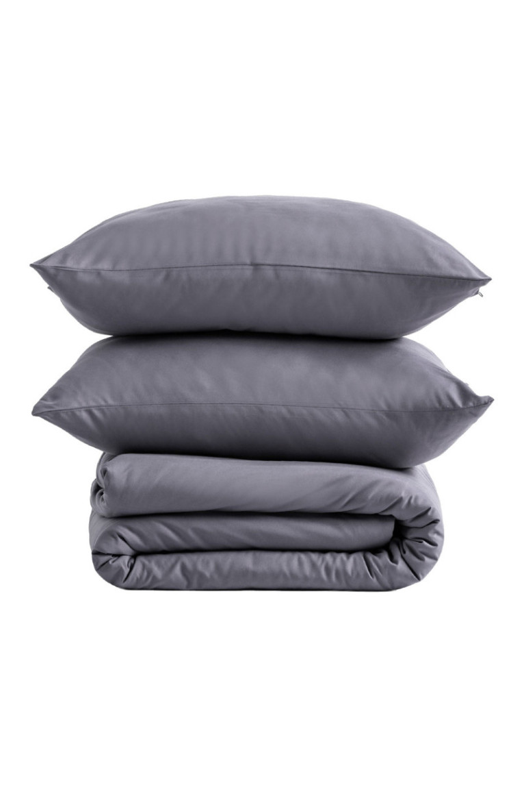 Parure de lit Micros Solid Gris - 140x200cm