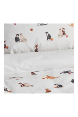 Parure de lit Gattino Blanc - 200x220cm