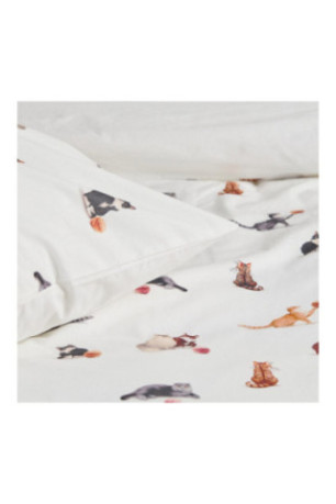 Parure de lit Gattino Blanc - 200x220cm