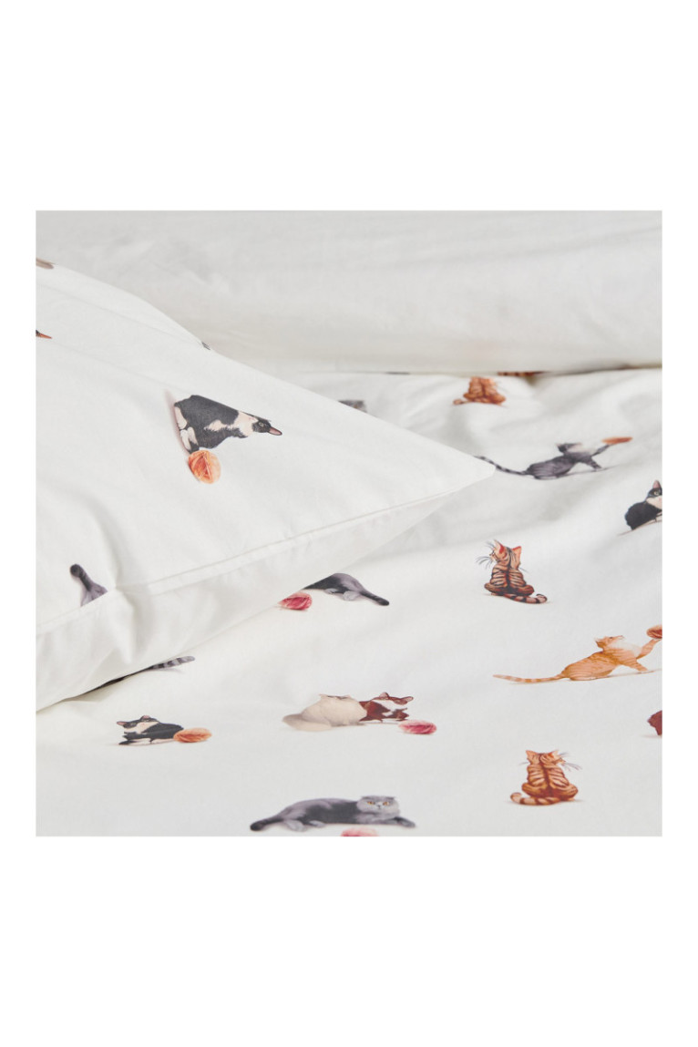 Parure de lit Gattino Blanc - 200x220cm
