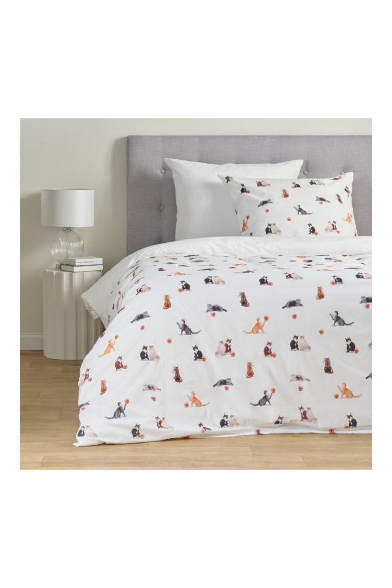 Parure de lit Gattino Blanc - 200x220cm