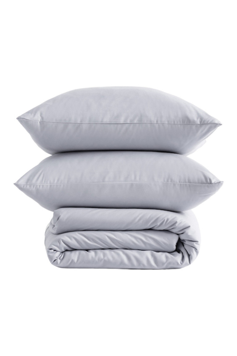 Parure de lit Micros Solid Gris clair - 140x200cm