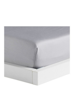 Drap-housse Satinette Gris clair - 200x220x25cm