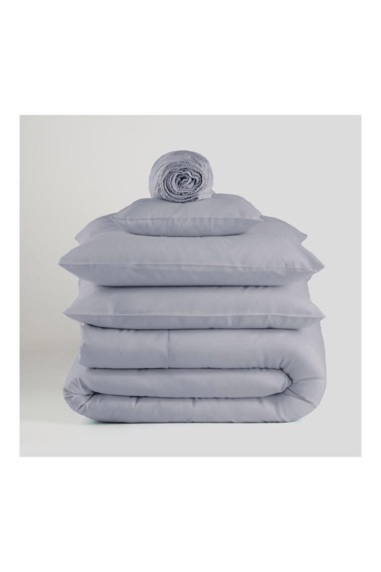 Drap-housse Satinette Violet - 160x200x25cm